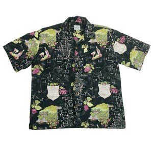 Vintage David Carey Originals Mens Camp Hawaiian Shirt Napa Valley Wine Size 2XL